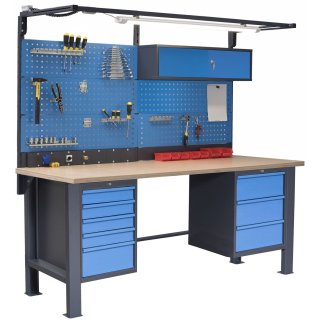 Werkstatttisch PL03L/P6P8 mit Aufbau PL03/5T/S L10 